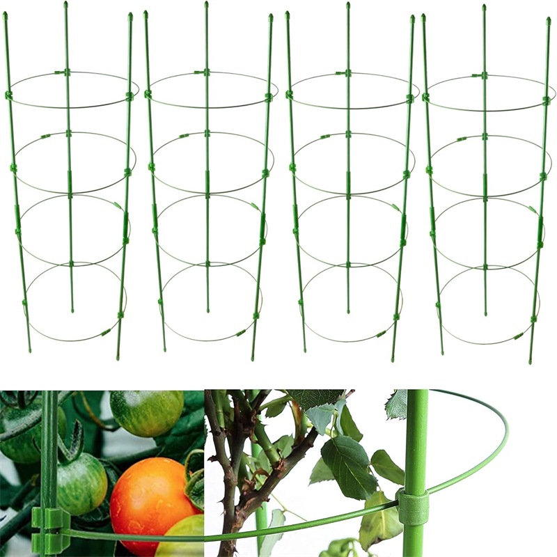 Gardening Tools Range - เสาค้ำต้นไม้ขนาด 45 ซม. วงแหวนพลาสติกสำหรับค้ำต้นไม้ โครงตาข่ายพลาสติกสำหรับกระถางดอกไม้ โครงตาข่ายสำหรับพืชเลื้อย