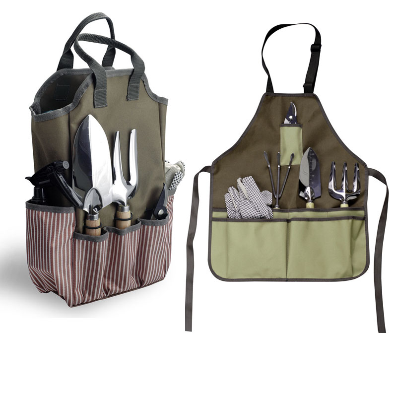 Gardening Tools Bag - ชุดเครื่องมือทำสวน 12 ชิ้น เครื่องมือช่างสแตนเลสกันสนิมแบบหนา พร้อมกระเป๋าจัดระเบียบ ผ้ากันเปื้อนพร้อมกระเป๋าหิ้ว