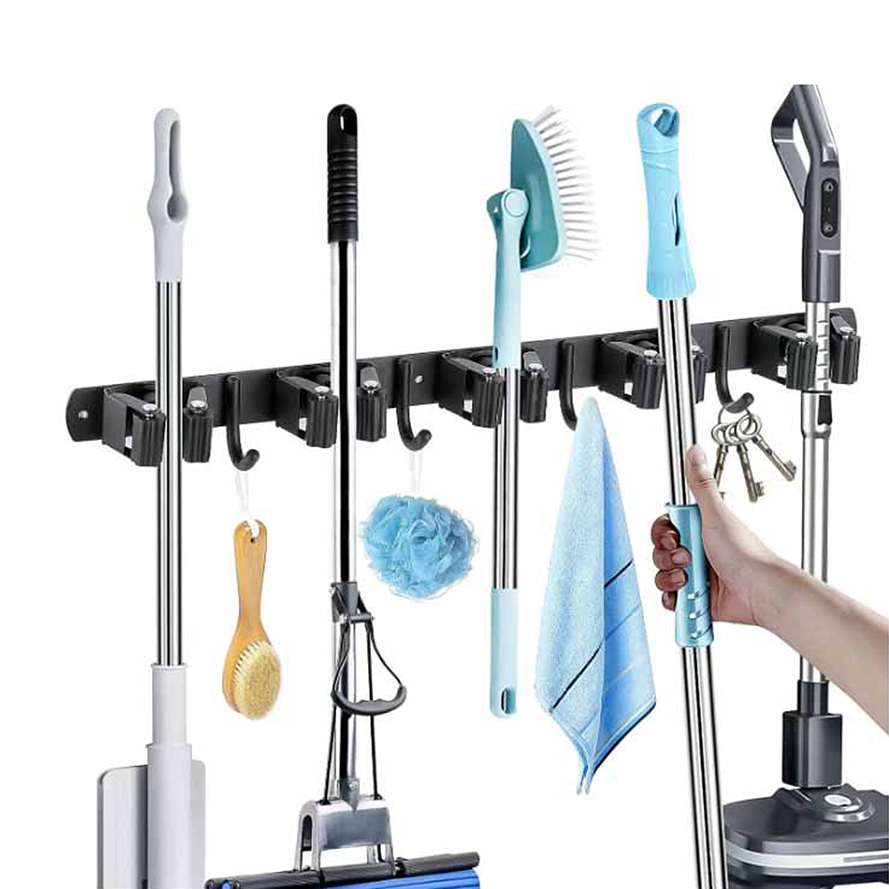 Gardening Tools Range - ที่แขวนไม้ถูพื้นและไม้กวาดสแตนเลสแบบติดผนังอเนกประสงค์ สำหรับห้องน้ำ ห้องครัว ที่เก็บของในโรงรถ และอุปกรณ์ทำสวน