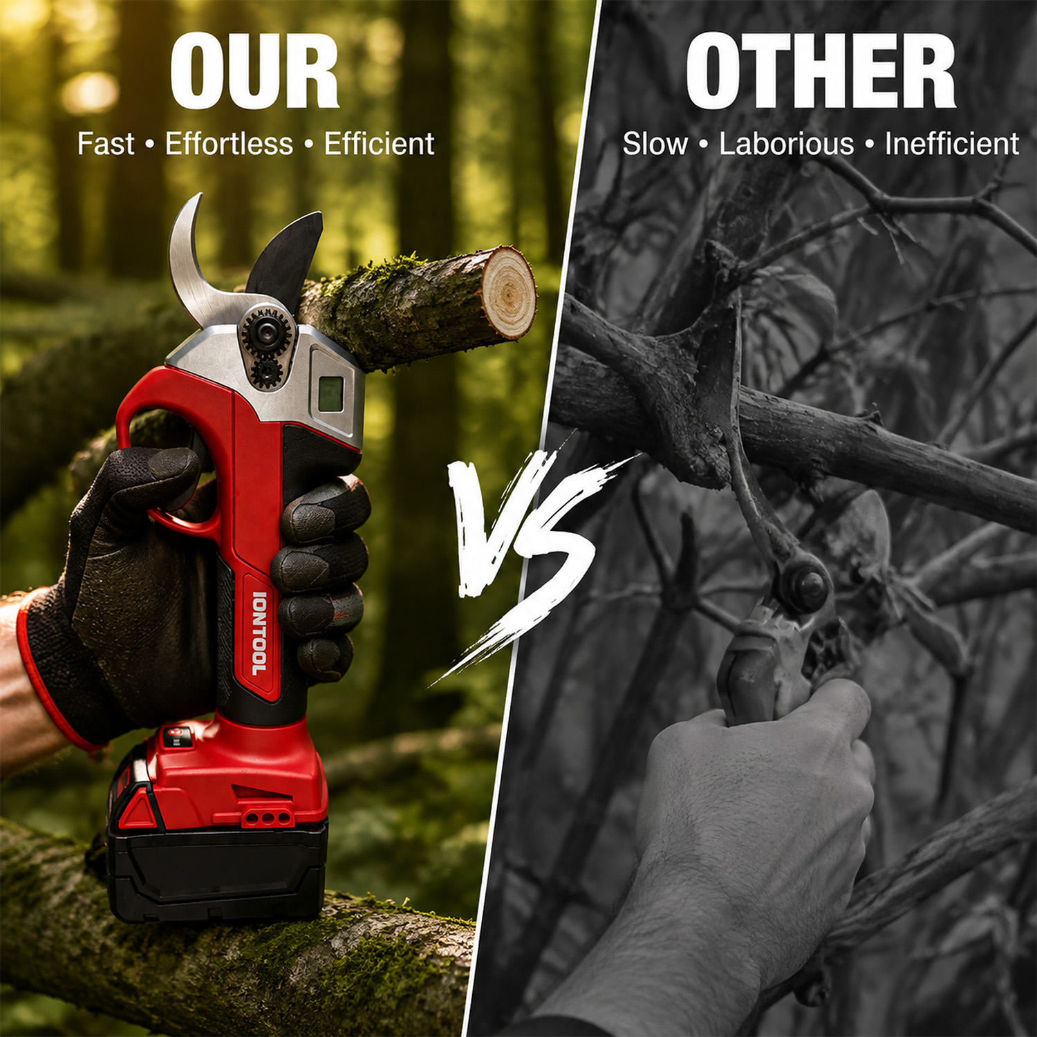 กรรไกรตัดกิ่งไร้สายสีแดง IONTO - Gardening Tools Scissors บทวิจารณ์และราคา