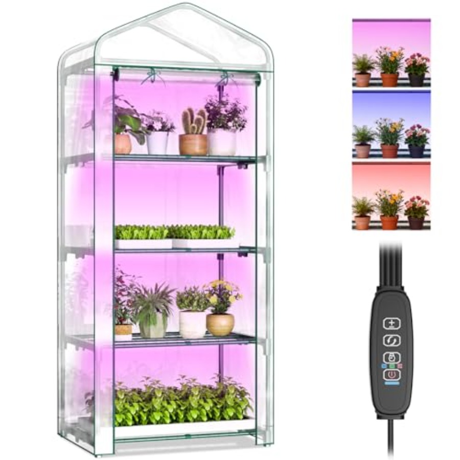 เรือนกระจกในร่มพร้อมไฟปลูกต้นไ - Greenhouse Mini Indoor บทวิจารณ์และราคา
