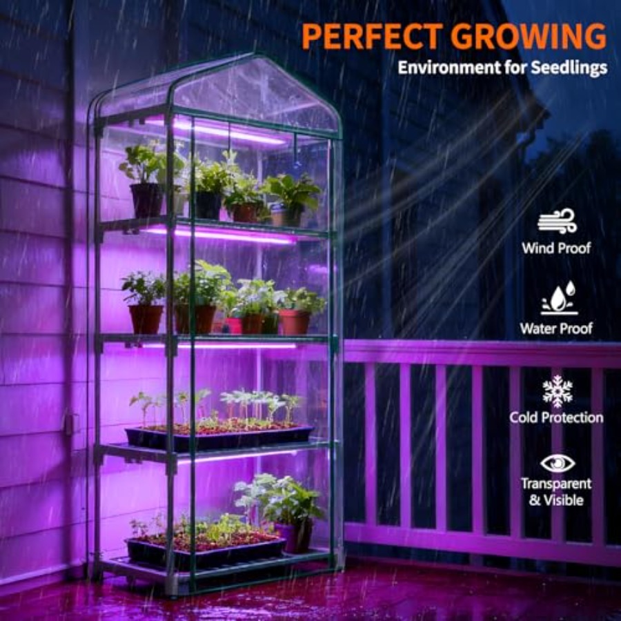 เรือนกระจกในร่มพร้อมไฟปลูกต้นไ - Greenhouse Mini Indoor บทวิจารณ์และราคา